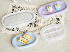 Molde silicona bandeja ovalada grande rugosa 